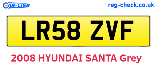 LR58ZVF are the vehicle registration plates.