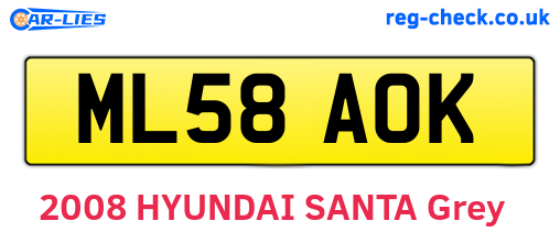 ML58AOK are the vehicle registration plates.