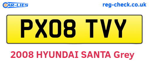 PX08TVY are the vehicle registration plates.