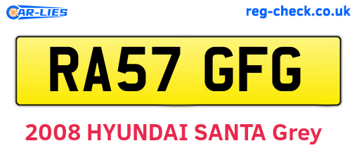 RA57GFG are the vehicle registration plates.