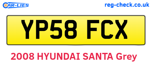 YP58FCX are the vehicle registration plates.