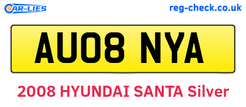 AU08NYA are the vehicle registration plates.