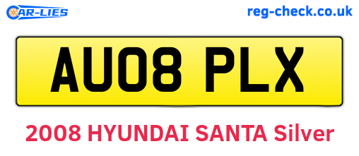 AU08PLX are the vehicle registration plates.