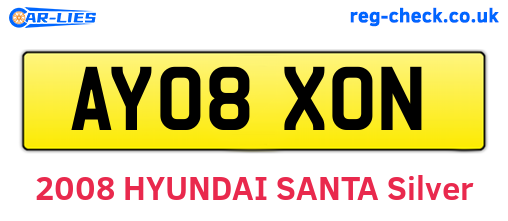 AY08XON are the vehicle registration plates.