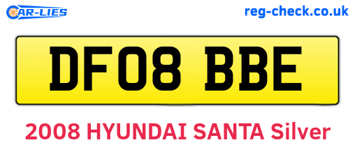 DF08BBE are the vehicle registration plates.