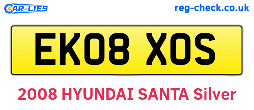 EK08XOS are the vehicle registration plates.
