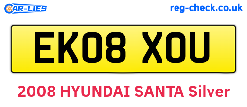 EK08XOU are the vehicle registration plates.