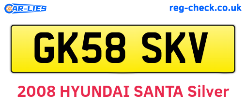 GK58SKV are the vehicle registration plates.