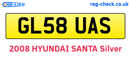 GL58UAS are the vehicle registration plates.