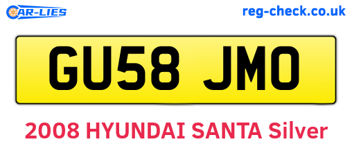 GU58JMO are the vehicle registration plates.