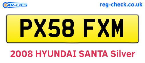 PX58FXM are the vehicle registration plates.