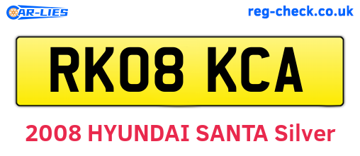 RK08KCA are the vehicle registration plates.