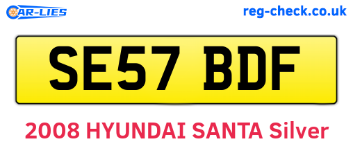 SE57BDF are the vehicle registration plates.