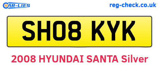 SH08KYK are the vehicle registration plates.