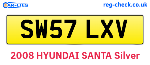 SW57LXV are the vehicle registration plates.