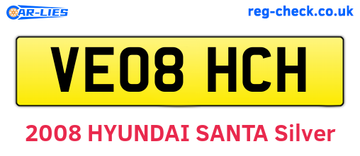 VE08HCH are the vehicle registration plates.