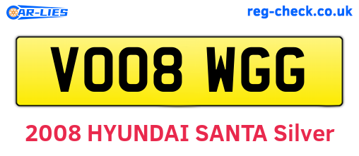VO08WGG are the vehicle registration plates.