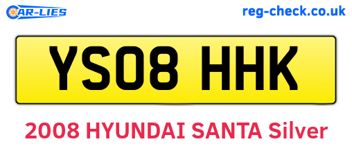 YS08HHK are the vehicle registration plates.