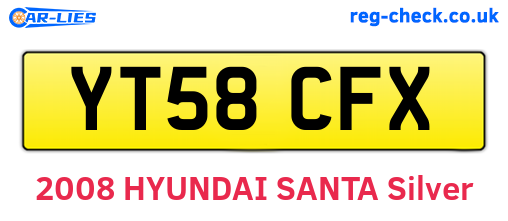 YT58CFX are the vehicle registration plates.
