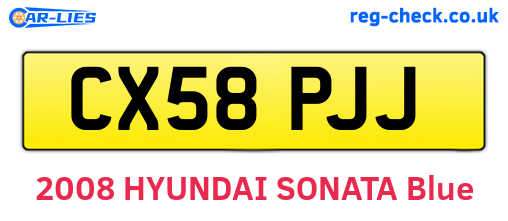 CX58PJJ are the vehicle registration plates.