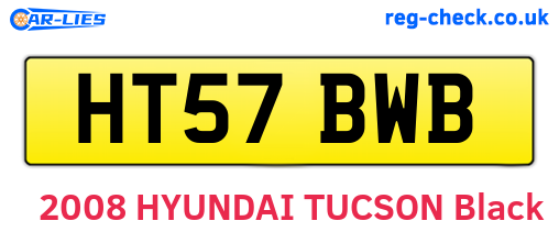 HT57BWB are the vehicle registration plates.