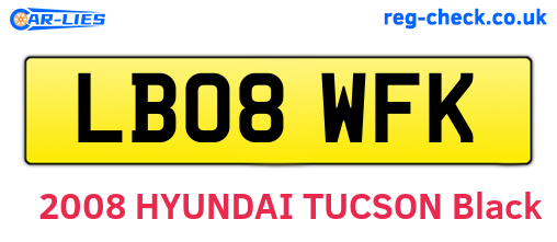 LB08WFK are the vehicle registration plates.