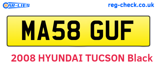MA58GUF are the vehicle registration plates.