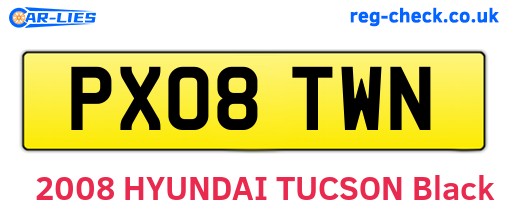 PX08TWN are the vehicle registration plates.