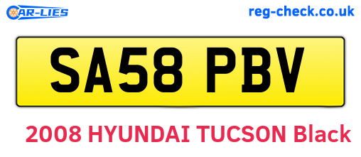 SA58PBV are the vehicle registration plates.