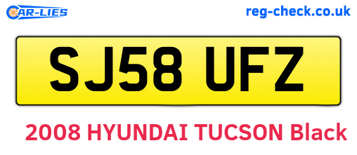 SJ58UFZ are the vehicle registration plates.