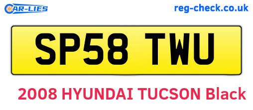 SP58TWU are the vehicle registration plates.