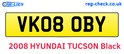 VK08OBY are the vehicle registration plates.