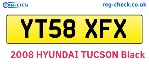 YT58XFX are the vehicle registration plates.
