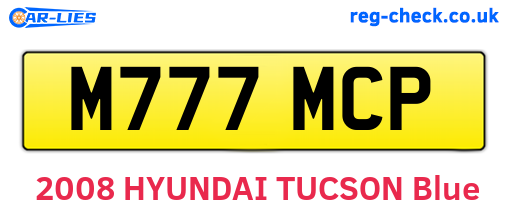 M777MCP are the vehicle registration plates.