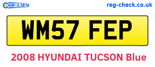WM57FEP are the vehicle registration plates.