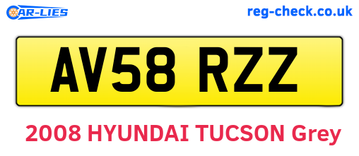 AV58RZZ are the vehicle registration plates.