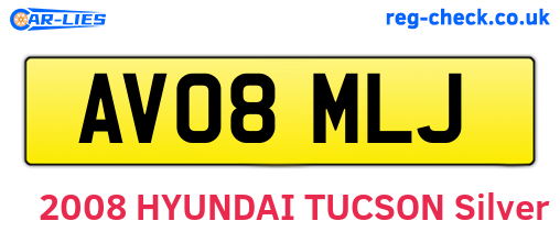 AV08MLJ are the vehicle registration plates.