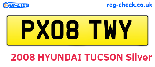 PX08TWY are the vehicle registration plates.