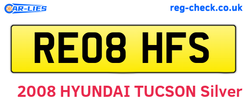 RE08HFS are the vehicle registration plates.