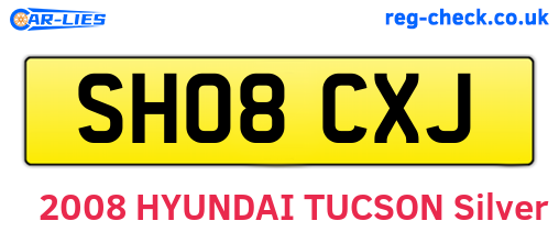 SH08CXJ are the vehicle registration plates.