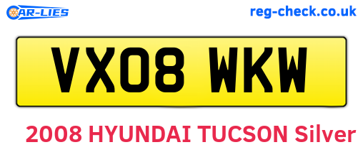 VX08WKW are the vehicle registration plates.