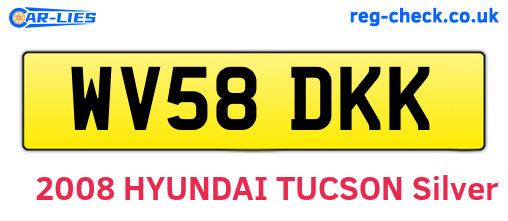 WV58DKK are the vehicle registration plates.