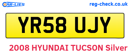YR58UJY are the vehicle registration plates.