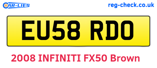 EU58RDO are the vehicle registration plates.
