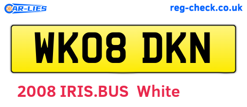WK08DKN are the vehicle registration plates.