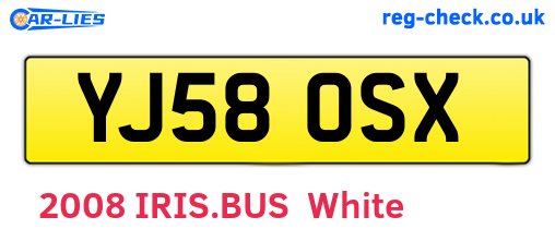 YJ58OSX are the vehicle registration plates.