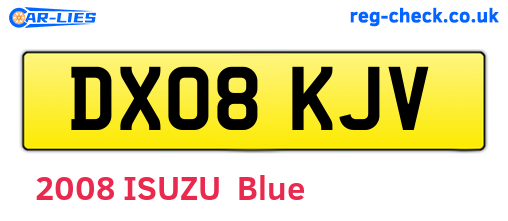 DX08KJV are the vehicle registration plates.