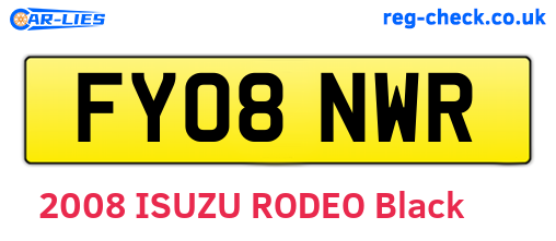 FY08NWR are the vehicle registration plates.