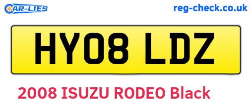 HY08LDZ are the vehicle registration plates.