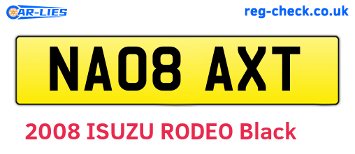 NA08AXT are the vehicle registration plates.